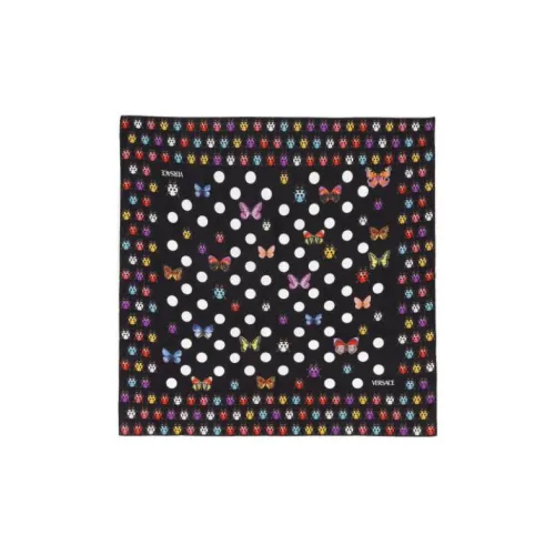 VERSACE Шелковые шарфы Женские Черный