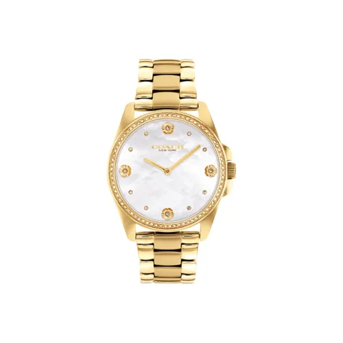 COACH GREYSON Collection Женские часы Кварцевый механизм Ремешок из нержавеющей стали Белый циферблат Модель 14504109