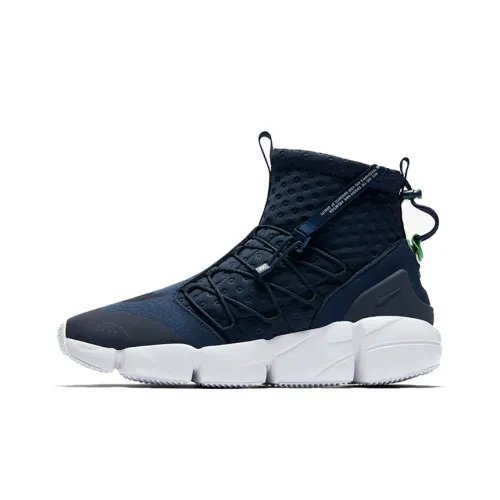 Nike Footscape Slip-resistant High Top Casual Shoes Unisex Marine Blue Найк Футскейп Слип-резистентный Высокий Топ Повседневная Обувь Унисекс Морской Синий