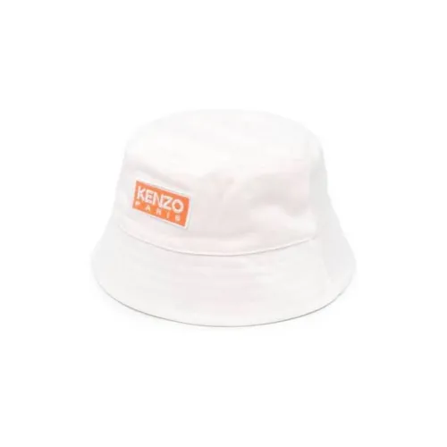 KENZO Cotton Bucket Hats Белый Kids