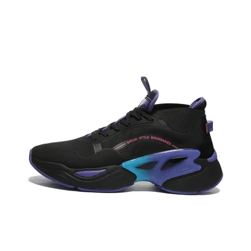 PEAK State Pole Illusionary Амортизаторы Slip-resistant и устойчивые к истиранию MID Топ Спортивная повседневная обувь Black Blue