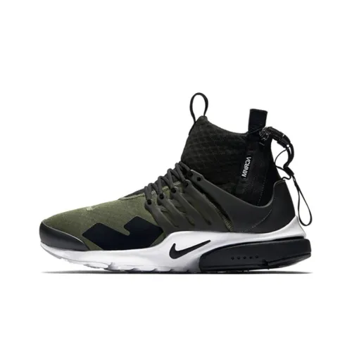 ACRONYM x Nike Air Presto MID Оливковый Нескользящий Легкий Высокий Топ Повседневная обувь Унисекс Черный Зеленый