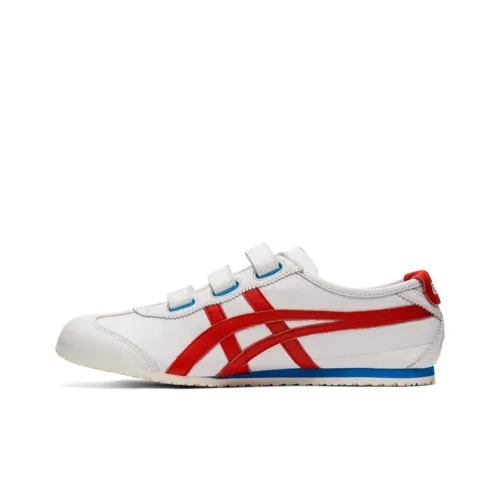 Onitsuka Tiger MEXICO 66 Baja Амортизация Противоскользящий Легкий Низкий Топ Повседневная Обувь Унисекс Белый Красный