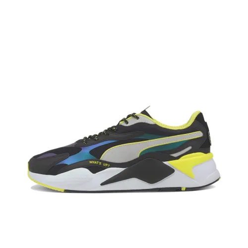 Emoji X PUMA RS X Амортизация Дышащий Легкий Устойчивый к истиранию Низкий Топ Кэжуал Унисекс Черный Желтый Синий