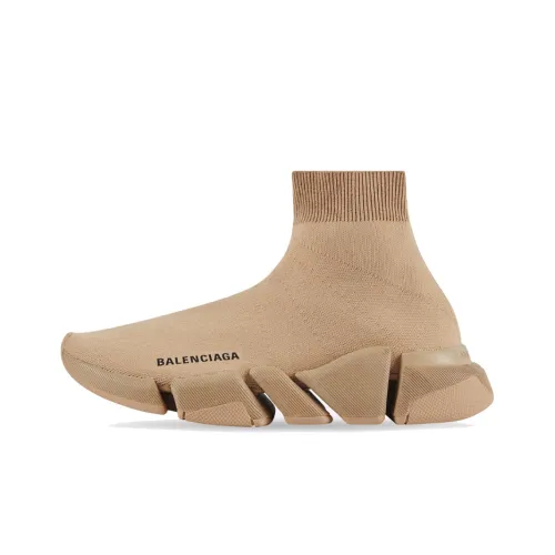 Balenciaga Speed 2,0 High Топ Повседневная обувь Женская Бежевая
