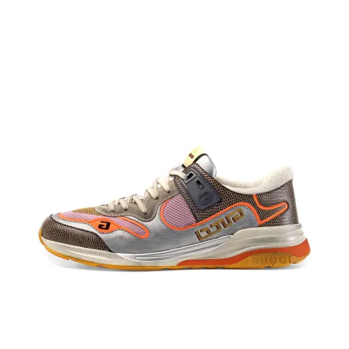 GUCCI Ultrapace Low Топ Повседневная обувь Мужская Серебряный Коричневый