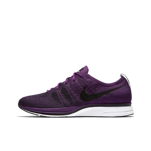 Nike Flyknit Trainer Амортизаторы Шок Устойчивость к Износу Низкий Топ Повседневный Унисекс Черный Фиолетовый