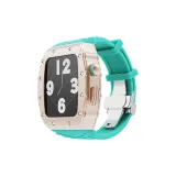 Розовое золото, оболочка + телевизор, синяя бабочка, застежка