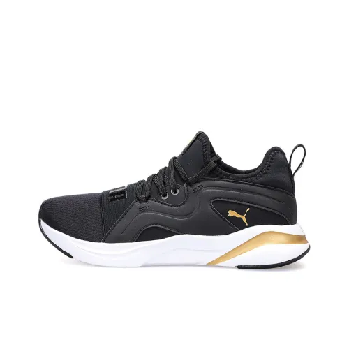 PUMA Softride Rift Breeze Low Top Casual Women's Black Gold PUMA Softride Rift Breeze Низкий Топ Повседневный Женский Черный Золото