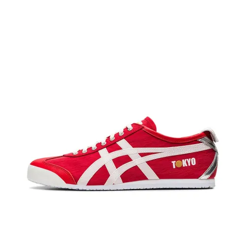 Onitsuka Tiger MEXICO 66 Tokyo Противоскользящий Устойчивый к Износу Легкий Низкий Топ Casual Унисекс Красный Белый
