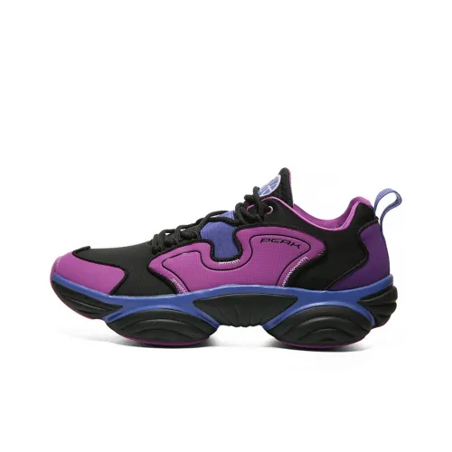 PEAK Амортизаторы Shock устойчивые к истиранию низкий топ спортивная повседневная обувь черный фиолетовый