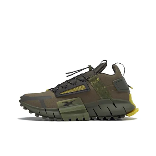 Reebok Zig Kinetica Амортизация Устойчивость к истиранию Дышащий Низкий Топ Повседневная обувь Женская Армейский зеленый