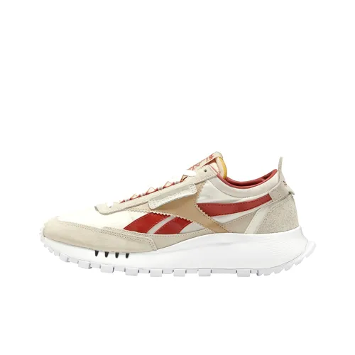 Reebok совместный Classic Leather Low Топ Кэжуал Унисекс Бежевый Белый Красный