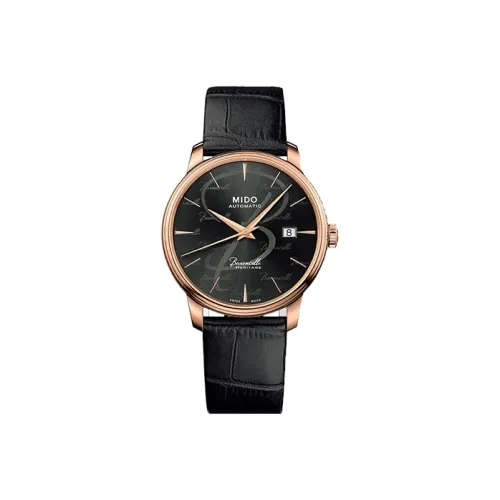 Mido Mechanical Механизм Мужские часы Часы 39 мм Черный циферблат Корпус из нержавеющей стали Ремешок из натуральной кожи