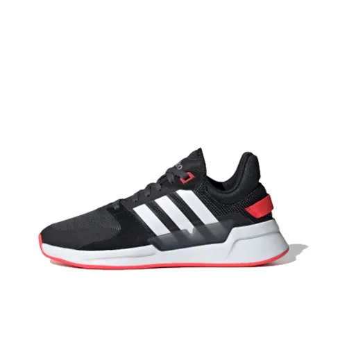 Adidas Neo Run 90S Slip Resistant Abrasion Resistant Низкий Топ Повседневная обувь Женская Черный Белый Красный