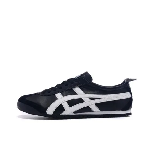 Onitsuka Tiger MEXICO 66 Амортизация Противоскользящий Баланс Низкий Топ Повседневная обувь Женская Черный Белый