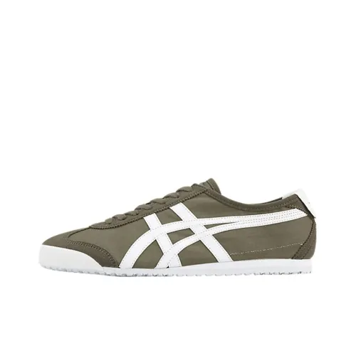 Onitsuka Tiger MEXICO 66 Амортизация Устойчивый к истиранию Легкий Низкий Топ Casual Унисекс Армейский зеленый