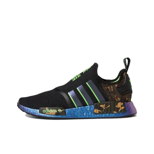 JUJU Smith Schuster x adidas originals NMD_R1 Slip Устойчивый к истиранию Низкий Топ Casual Унисекс Черный Зеленый