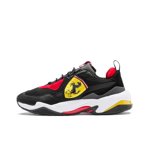PUMA Ferrari Thunder Low Топ Повседневная обувь Мужская Черный Белый Красный