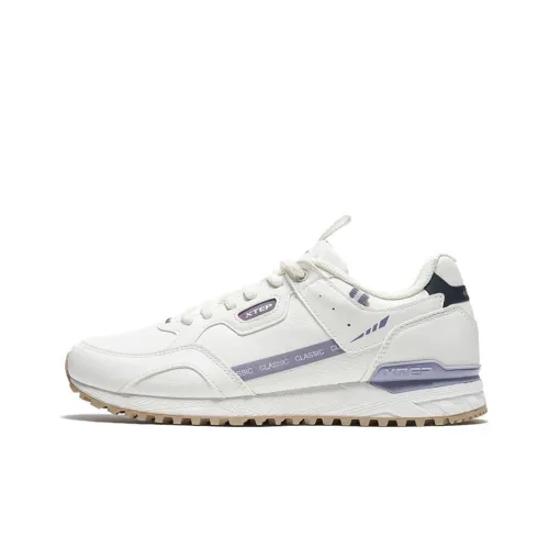 XTEP Slip-resistant Abrasion-resistant Lightweight Low-top Casual Shoes Women's White Purple XTEP Противоскользящий Устойчивый к истиранию Легкий Низкий Верх Повседневная Обувь Женская Белый Фиолетовый