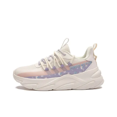 361° Liuyun Yunchang Амортизаторы Шок Резистентность к Сцеплению Резистентность к Износу Низкий Топ Спортивная Повседневная Обувь Женская Белый Фиолетовый