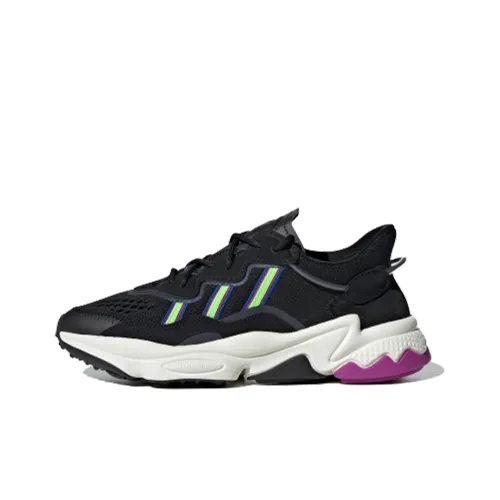 Adidas Originals Ozweego Slip-resistant Abrasion-resistant Low Top Casual Women's Black Green Purple Adidas Originals Ozweego Противоскользящий Устойчивый к истиранию Низкий Топ Повседневный Женские Черный Зеленый Фиолетовый