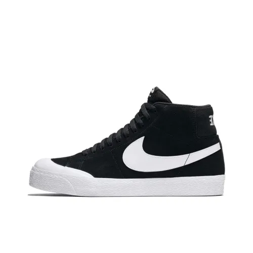 Nike SB Blazer MID XT Устойчивый к истиранию Дышащий MID Скейтбординг Кроссовки Унисекс Черный Белый