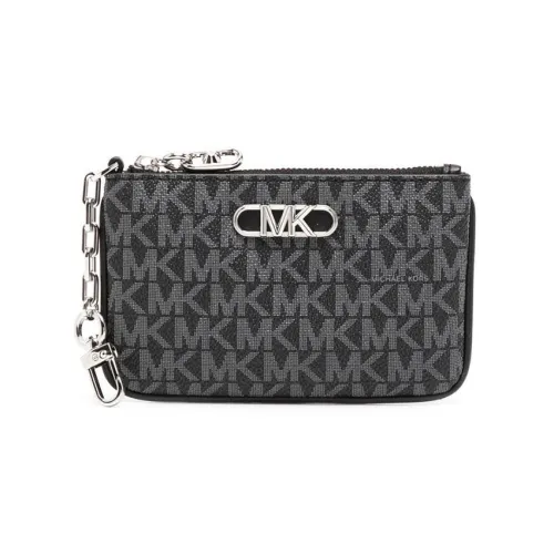 MICHAEL KORS Телячья кожа Держатель для карт кошелек Женские Черный серебристый