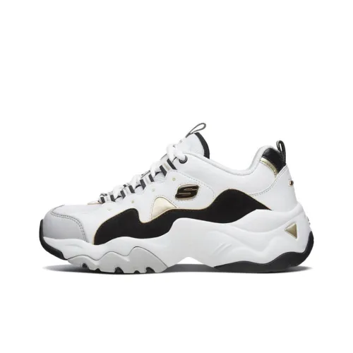 Skechers D'LITES 3,0 3,0 Низкий Топ Casual Женский Белый Черный Золото