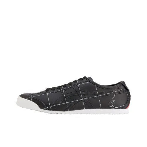 Disney x Onitsuka Tiger MEXICO 66 Slip-resistant Abrasion-resistant Low Top Casual Shoes Unisex Black Checkered