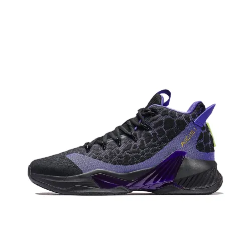 XTEP Амортизаторы Устойчивые к истиранию Высокие Баскетбольные Кроссовки Мужские Черные Фиолетовые