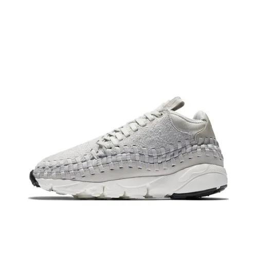 Nike Air Footscape Ткани вязаные Chukka Светлый костный Slip Resistant Abrasion Resistant Низкий Топ Повседневная обувь Мужская Белый Серый