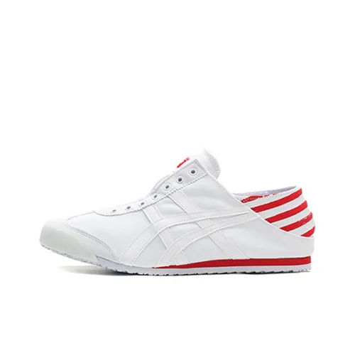 Onitsuka Tiger MEXICO 66 Амортизация Поддержка Низкий Топ Casual Унисекс Белый Красный