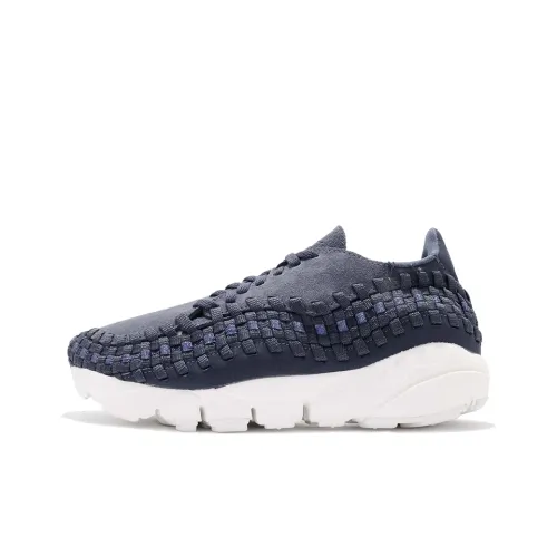 nike Footscape Ткани вязаные Амортизаторы Shock Absorbers Противоскользящие Устойчивые к истиранию Низкий Топ Повседневная обувь Женская Серый Синий