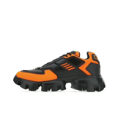 PRADA Низкий топ Повседневная обувь Мужская Черный Оранжевый