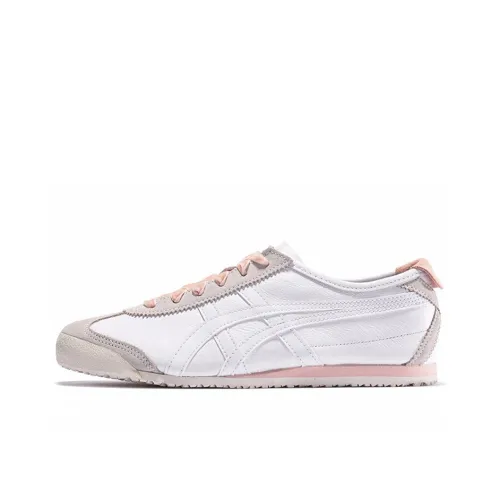 Onitsuka Tiger MEXICO 66 Амортизаторы Slip-resistant Abrasion-resistant Низкий топ Casual Женские Белый Розовый