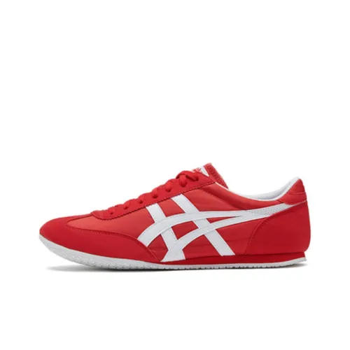 Onitsuka Tiger Machu Racer Амортизация Устойчивость к истиранию Легкий Низкий Топ Повседневный Унисекс Красный