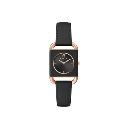 Furla HERITAGE Series Женские часы Кварцевый механизм Естественная кожа Ремешок 28 мм Черный циферблат