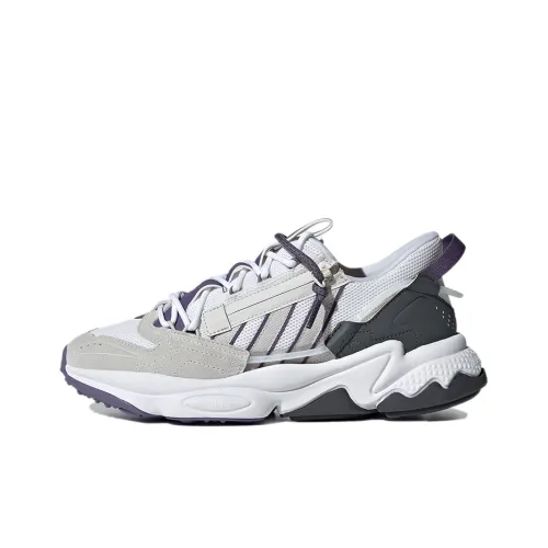 Adidas Originals Ozweego Zip Дышащий Низкий Топ Повседневная Обувь Женская Белый Серый