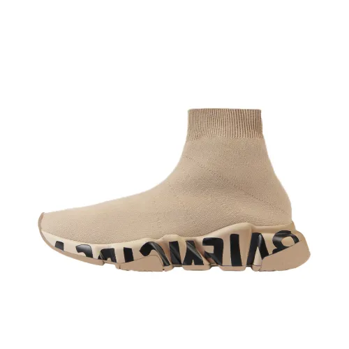Balenciaga Speed High Топ Повседневная обувь Женская Бежевый Коричневый
