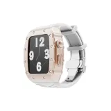 Розовое золото, оболочка + белый, застежка-бабочка