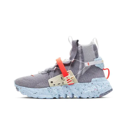 Nike Space Hippie Shock Absorbers Slip-resistant High Top Casual Shoes Unisex Gray Blue Red Найк Space Hippie Shock Absorbers Противоскользящие Высокие Кеды Повседневная Обувь Унисекс Серый Синий Красный