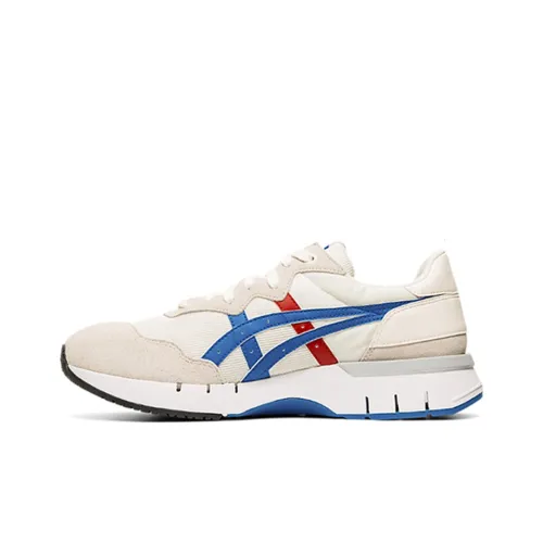 Onitsuka Tiger Rebilac Runner Slip-resistant Abrasion-resistant Low Top Casual Shoes Unisex White Blue Red Onitsuka Tiger Rebilac Runner Противоскользящий Устойчивый к истиранию Низкий Топ Повседневная Обувь Унисекс Белый Синий Красный