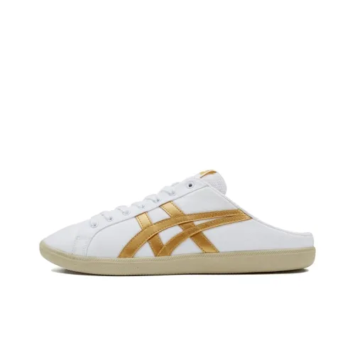 Onitsuka Tiger DD Trainer Sabot Устойчивый к истиранию Низкий Топ Повседневная обувь Унисекс Белый Золото