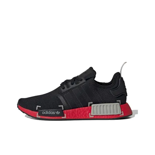 Adidas Originals NMD_R1 Нескользящий Легкий Низкий Топ Повседневный Унисекс Черный с Красным Подошвой