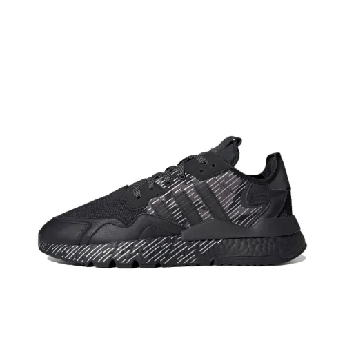 Adidas Originals Nite Jogger Шокабойеры Устойчивый к истиранию Низкий Топ Кэжуал Унисекс Чисто черный