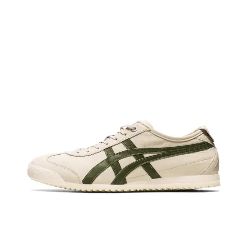 Onitsuka Tiger Mexico 66 Slip-resistant Abrasion-resistant Low Top Casual Shoes Unisex Beige Green Onitsuka Tiger Mexico 66 Противоскользящий Устойчивый к истиранию Низкий Топ Повседневная Обувь Унисекс Бежевый Зеленый