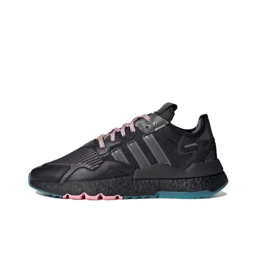 Ninja x Adidas Originals Nite Jogger Shock Absorbers Slip-on Resistant Low Top Casual Unisex Black Gray Pink