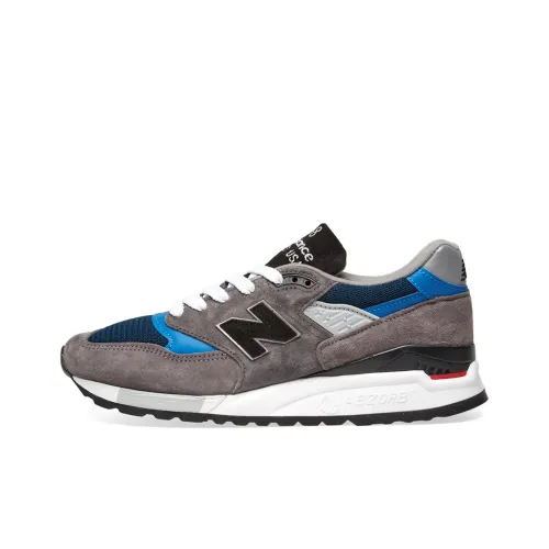 New Balance NB 998 Амортизация Низкий Топ Беговые Кроссовки Мужские Серый Синий