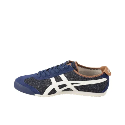 Onitsuka Tiger MEXICO 66 Устойчивый к истиранию Баланс Легкий Низкий Топ Повседневная обувь Унисекс Черный Синий Белый